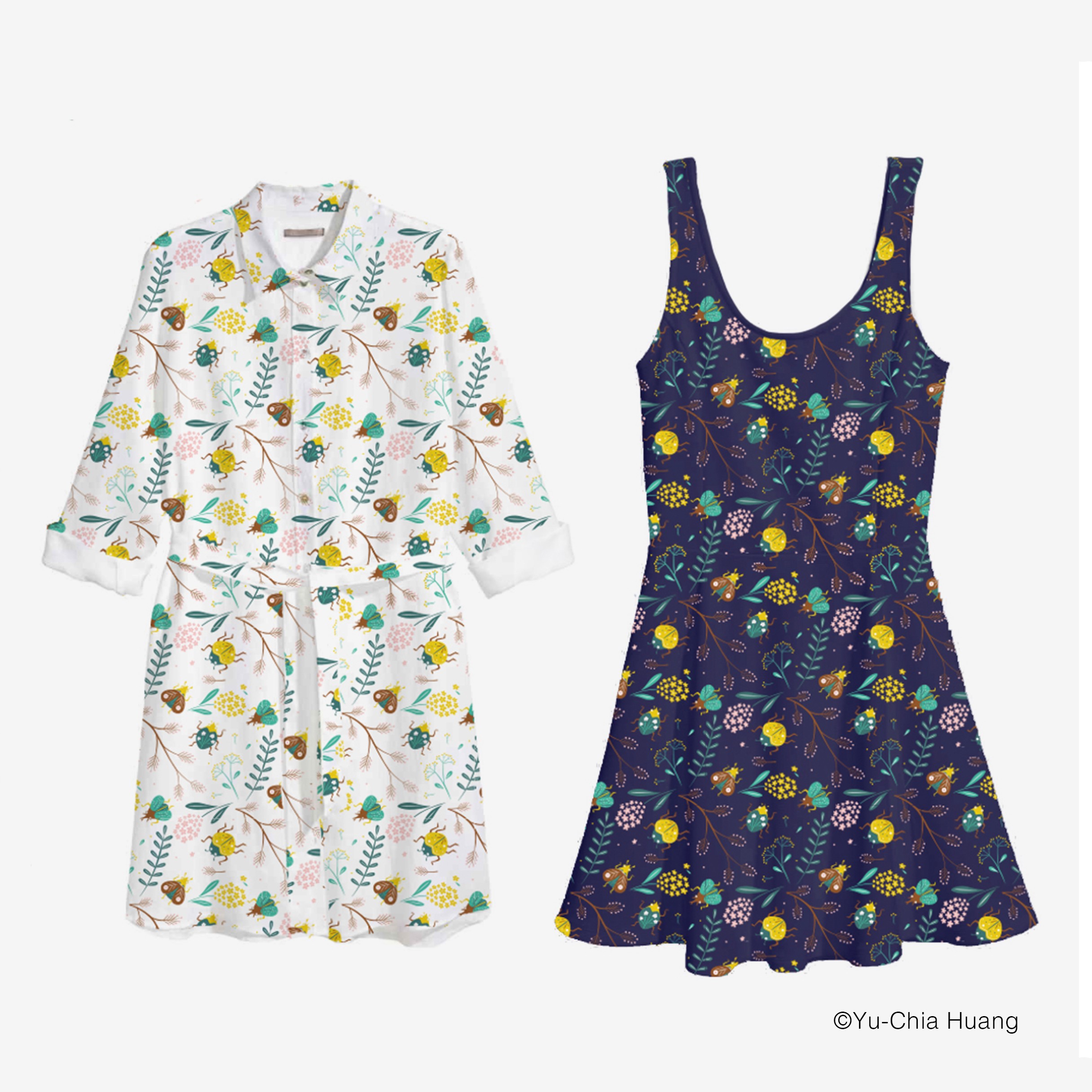 Flora x Beetles patterns for ladies